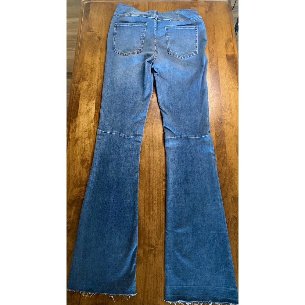 Free People We The Free Penny Pull On Flare Jeans Raw Hem Blue Womens 29 - Picture 8 of 13